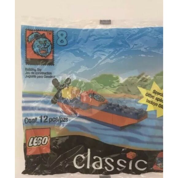 New Sealed 1999 McDonalds Lego Classic Happy Meal 2 3 8 Seaplane Plane Boat Lot - Picture 6 of 8